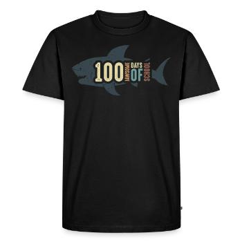 Jawsome Shark 100 Days Of School - Men's Premium Organic T-Shirt - black - Front - Nico (187cm)