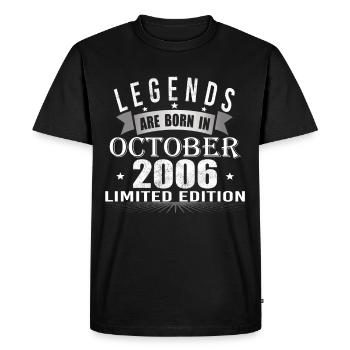 Legends are born in October 2006 - Men's Premium Organic T-Shirt - black - Front - Nico (187cm)
