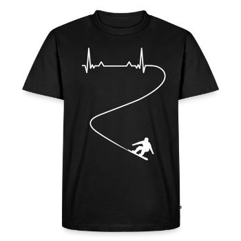 Heartbeat Pulse ECG Snowboard SnowboardEr - Men's Premium Organic T-Shirt - black - Front - Nico (187cm)