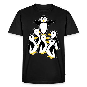 Pingouins Pingouins - T-shirt Premium bio Homme - noir - Devant - Nico (187cm)