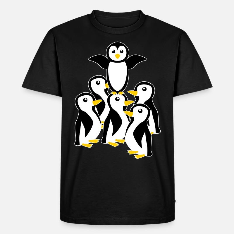 Pinguin Pinguine - Männer Premium Bio T-Shirt - Schwarz