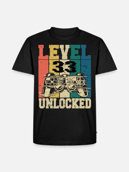 Level 33 Unlocked - Men's Premium Organic T-Shirt - black