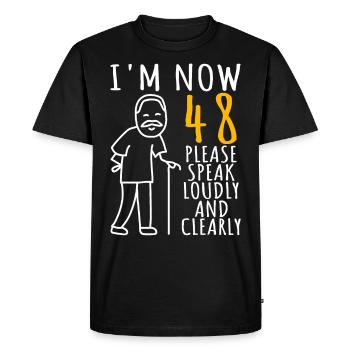 48ème anniversaire 48er 48ème J’ai maintenant 48 ans - T-shirt Premium bio Homme - noir - Devant - Nico (187cm)
