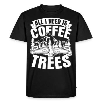 Arborist Trees and Coffee Lumberjack - Men's Premium Organic T-Shirt - black - Front - Nico (187cm)