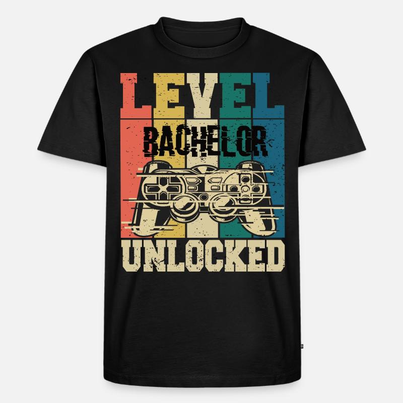 Level Bachelor Freigeschaltet - Männer Premium Bio T-Shirt - Schwarz