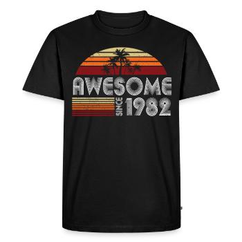 40th birthday born 1982 Awesome Since 1982 - Men's Premium Organic T-Shirt - black - Front - Nico (187cm)