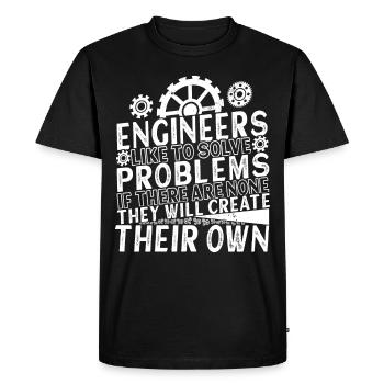 Ingénieur Mécanicien Ingénieur Civil - T-shirt Premium bio Homme - noir - Devant - Nico (187cm)