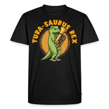 Tuba-Saurus Rex Dinosaure Tuba Tuba Tuba Tuba - T-shirt Premium bio Homme - noir - Devant - Nico (187cm)