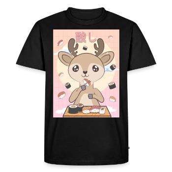 Esthétique japonaise Mignon Kawaii Deer Sushi Gesch - T-shirt Premium bio Homme - noir - Devant - Nico (187cm)