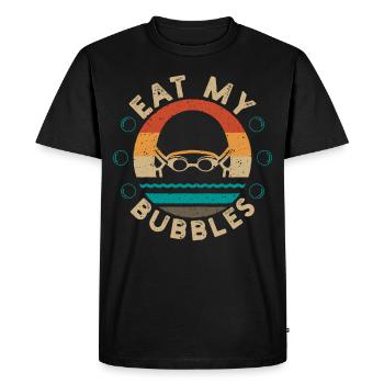 Fun Natation Manger Mes Bulles Nageur Nager Ges - T-shirt Premium bio Homme - noir - Devant - Nico (187cm)