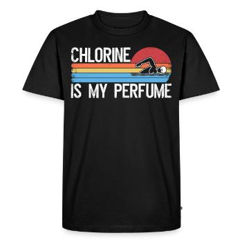 Drôle de nageur Nageur Chlore Est Mon Parfum - T-shirt Premium bio Homme - noir - Devant - Nico (187cm)