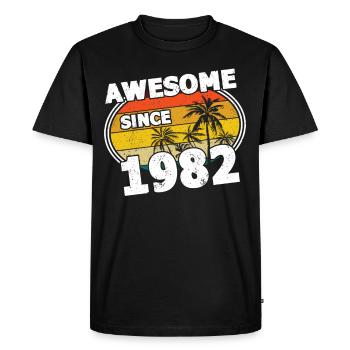 40th birthday born 1982 Awesome Since 1982 - Men's Premium Organic T-Shirt - black - Front - Nico (187cm)