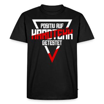 Hardtekk Techno Hardstyle Raver - Men's Premium Organic T-Shirt - black - Front - Nico (187cm)