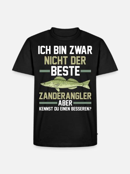 Angeln Angler Zander - Männer Premium Bio T-Shirt - Schwarz