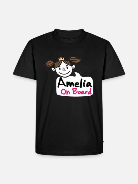 Amelia On Board - Men's Premium Organic T-Shirt - black