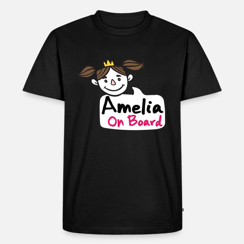 Amelia On Board - Männer Premium Bio T-Shirt - Schwarz