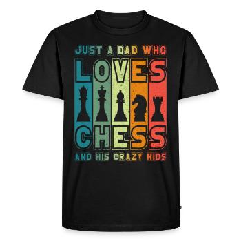 Joueur d’échecs Échecs Papa Père Échecs Papa - T-shirt Premium bio Homme - noir - Devant - Nico (187cm)