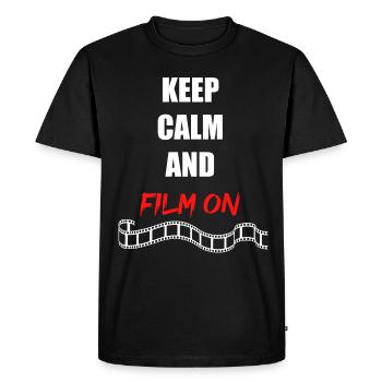 Keep Calm Film On Film Director Cinema Theater Film - T-shirt Premium bio Homme - noir - Devant - Nico (187cm)