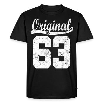 Born 63 Birthday Shirt - Men's Premium Organic T-Shirt - black - Front - Nico (187cm)