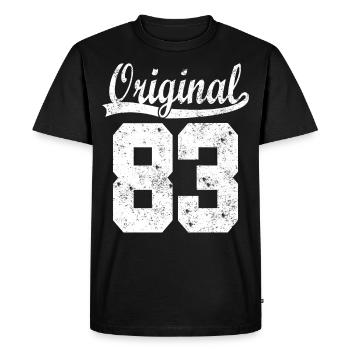 83 born Gift - Men's Premium Organic T-Shirt - black - Front - Nico (187cm)