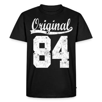 Chemise d’anniversaire Born 84 - T-shirt Premium bio Homme - noir - Devant - Nico (187cm)