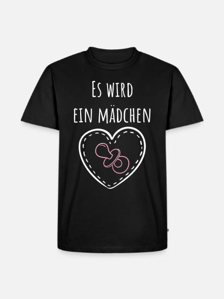 Es wird ein Mädchen! - Männer Premium Bio T-Shirt - Schwarz