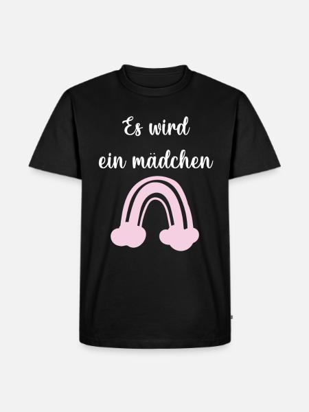 Es wird ein Mädchen! - Männer Premium Bio T-Shirt - Schwarz