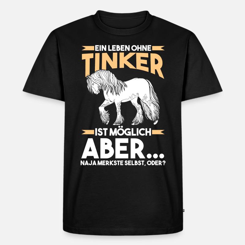 Reitlehrer Tinker Pferd - Männer Premium Bio T-Shirt - Schwarz