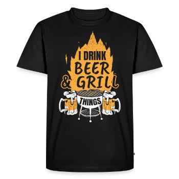 Papa Chef Of The Barbecue Grills Father BBQ - Men's Premium Organic T-Shirt - black - Front - Nico (187cm)