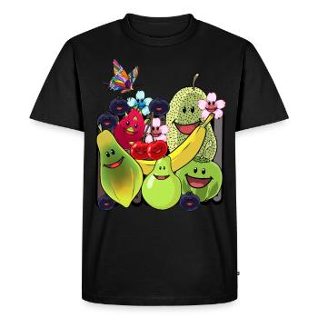 Fruits d’été Fruits Cuisine végétarienne Fruits - T-shirt Premium bio Homme - noir - Devant - Nico (187cm)