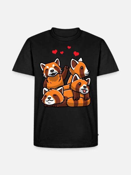 Kawaii Red Panda - Men's Premium Organic T-Shirt - black