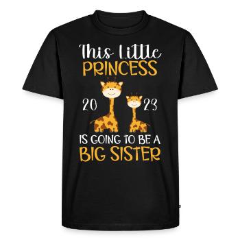Cette petite princesse sera grande sœur en 2023 - T-shirt Premium bio Homme - noir - Devant - Nico (187cm)