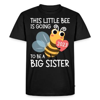 Cette petite abeille sera grande sœur en 2023 - T-shirt Premium bio Homme - noir - Devant - Nico (187cm)