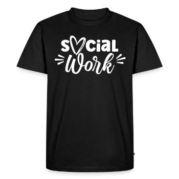 Travail social Travailleur social Travail social Profession - T-shirt Premium bio Homme - noir - Devant - Nico (187cm)