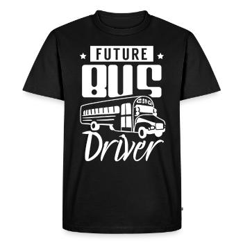 Futur chauffeur de bus Autocar Bus Ride - T-shirt Premium bio Homme - noir - Devant - Nico (187cm)
