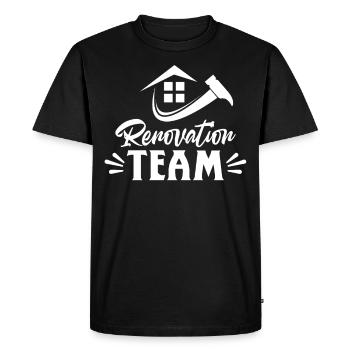 Équipe Rénovation Restauration Rénovateur Constructeur - T-shirt Premium bio Homme - noir - Devant - Nico (187cm)