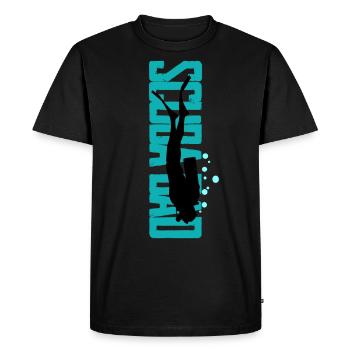 Fête des Pères Père Plongeur Papa Papa Plongeur - T-shirt Premium bio Homme - noir - Devant - Nico (187cm)