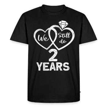 Couples mariés depuis 2020 2ème cadeau anniversaire de mariage - T-shirt Premium bio Homme - noir - Devant - Nico (187cm)