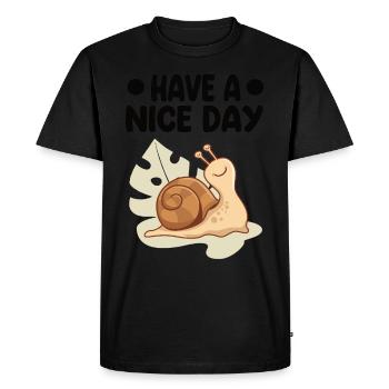 Snail - Men's Premium Organic T-Shirt - black - Front - Nico (187cm)