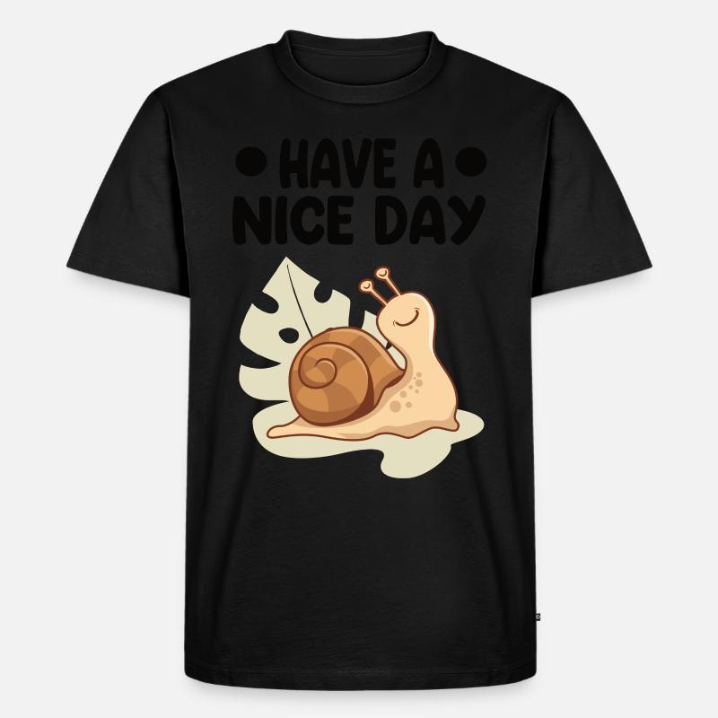 Schnecke - Männer Premium Bio T-Shirt - Schwarz