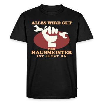 Gardien Facility Manager Cadeau de gardien - T-shirt Premium bio Homme - noir - Devant - Nico (187cm)