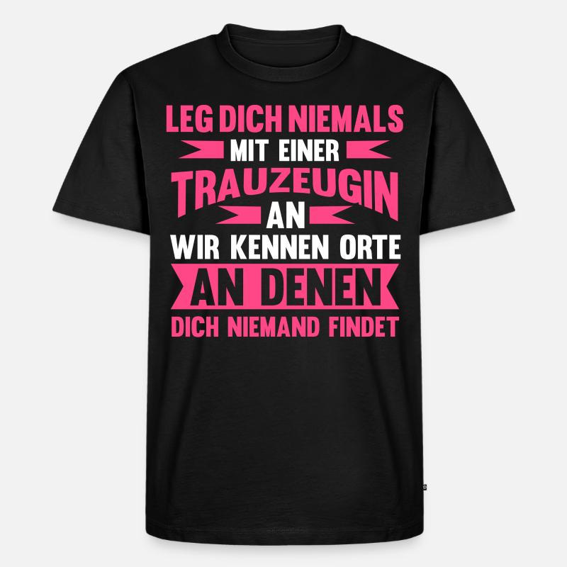 Trauzeugin - Männer Premium Bio T-Shirt - Schwarz