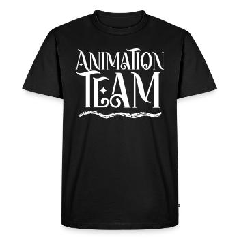 Équipe d’animation Équipe d’animation Profession d’animateur - T-shirt Premium bio Homme - noir - Devant - Nico (187cm)