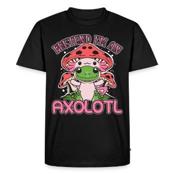 Cottagecore Aesthetic Frog Prétends que je suis un Axolotl - T-shirt Premium bio Homme - noir - Devant - Nico (187cm)