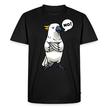 Oiseau perroquet cacatoès têtu - T-shirt Premium bio Homme - noir - Devant - Nico (187cm)
