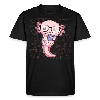 Kawaii Axolotl Pun Drôle Math Math Cadeau - T-shirt Premium bio Homme - noir - Devant - Nico (187cm)