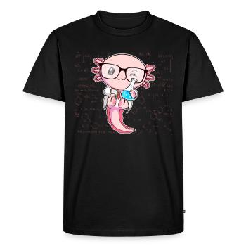 Kawaii Axolotl Science Drôle Physique Chimie G - T-shirt Premium bio Homme - noir - Devant - Nico (187cm)