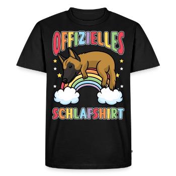 Malinois Rainbow Pyjama Chien Officiel - T-shirt Premium bio Homme - noir - Devant - Nico (187cm)