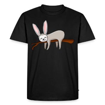 Lapin de Pâques Lapin Paresseux Lapin Pâques - T-shirt Premium bio Homme - noir - Devant - Nico (187cm)