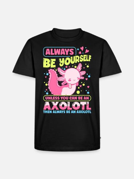 Axolotl - Männer Premium Bio T-Shirt - Schwarz